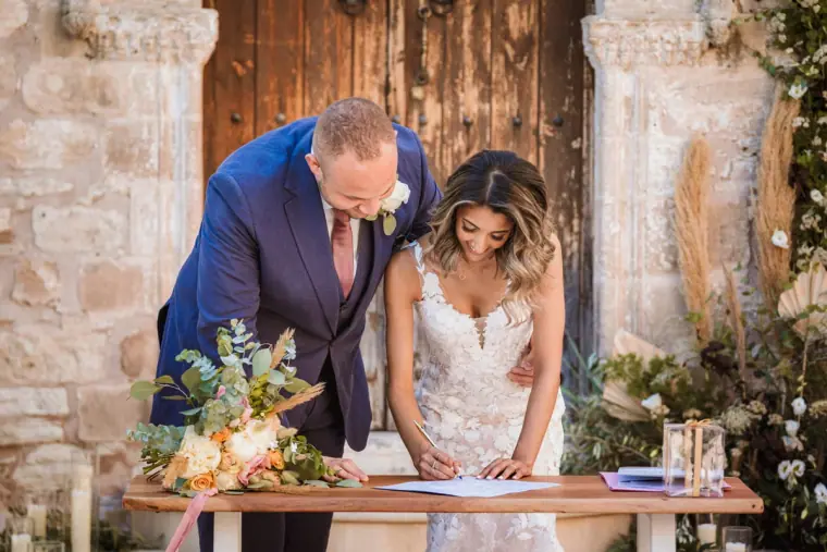 Emily & Chris's Cyprus Micro Wedding at Minthis Hills — Beziique — image 20 of 44